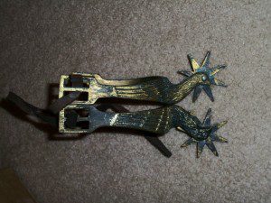 OLD BRASS EAGLE HEAD SPURS.