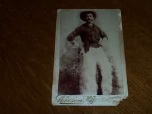 COWBOY PISTOL WHITE WOOLEY CHAPS PHOTO