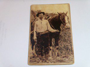 COWBOY & HORSE CDV PHOTO
