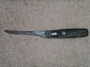 INDIAN KNIFE PEWTER INLAY