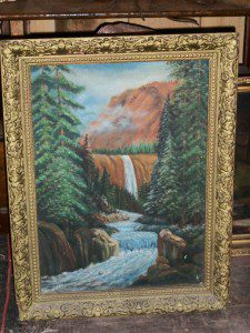 ANTIQUE WATERFALL PAINTING