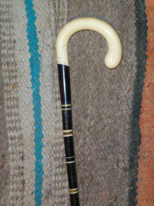 IVORY HANDLE CANE INSCRIBED