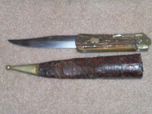 FOLDING BOWIE KNIFE & SHEATH