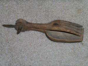 1700's wooden fork and spoon