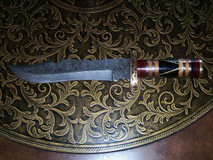 damascus BLADE BOWIE KNIFE.