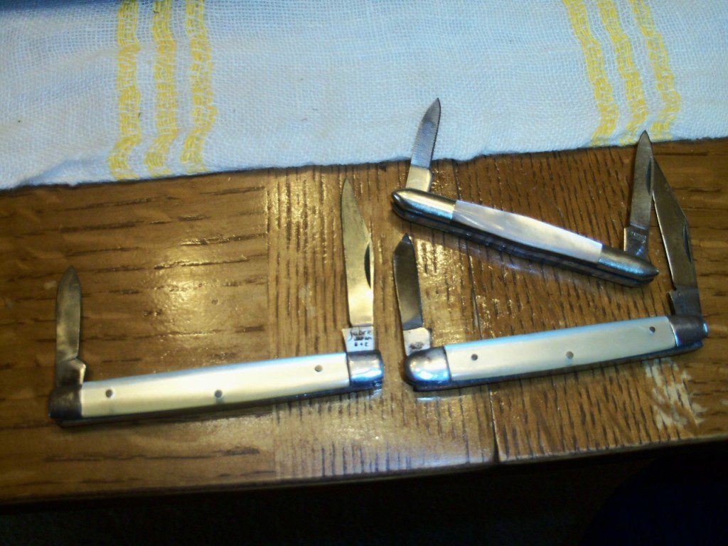3 pocket knives S&H Civil War Antiques